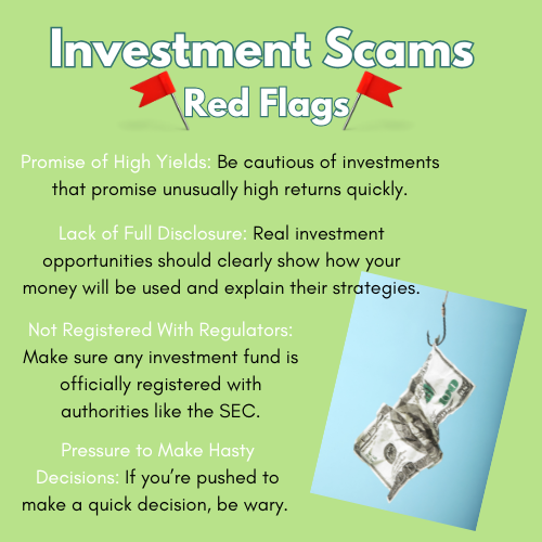 a green background with white text and money