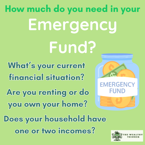 A cartoon of a jar with money in it and a label that says: Emergency Savings