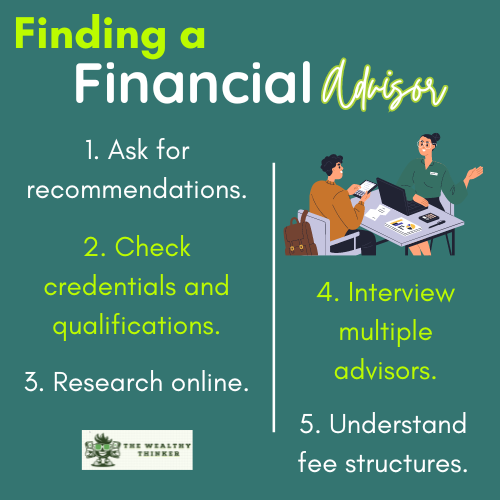 A cartoon image of someone meeting with a financial advisor.