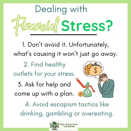 A cartoon of a person feeling stressed about money.