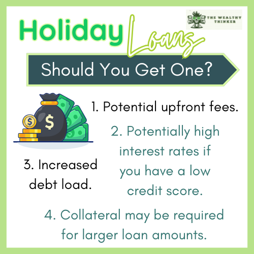 Graphic with images and info relating to getting a Holiday Loan