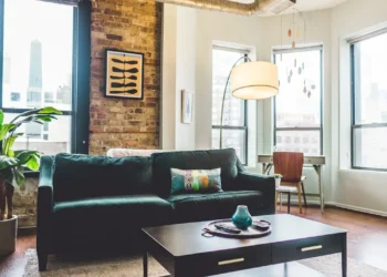 A small living room with big windows. Downsizing your home can open up your options.