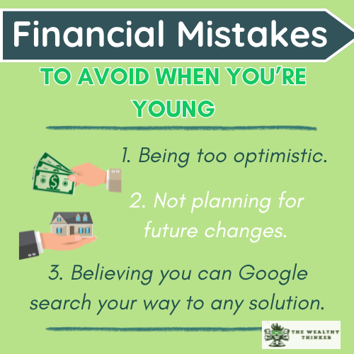 Graphic related to the topic of financial mistakes to avoid when you're young.